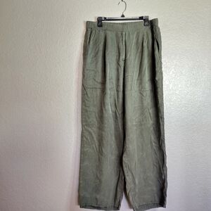 Eileen Fisher Ponte Wide Leg Full Length Pull On Pants Sz L